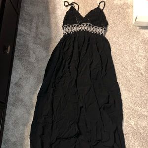 Black maxi beach dress